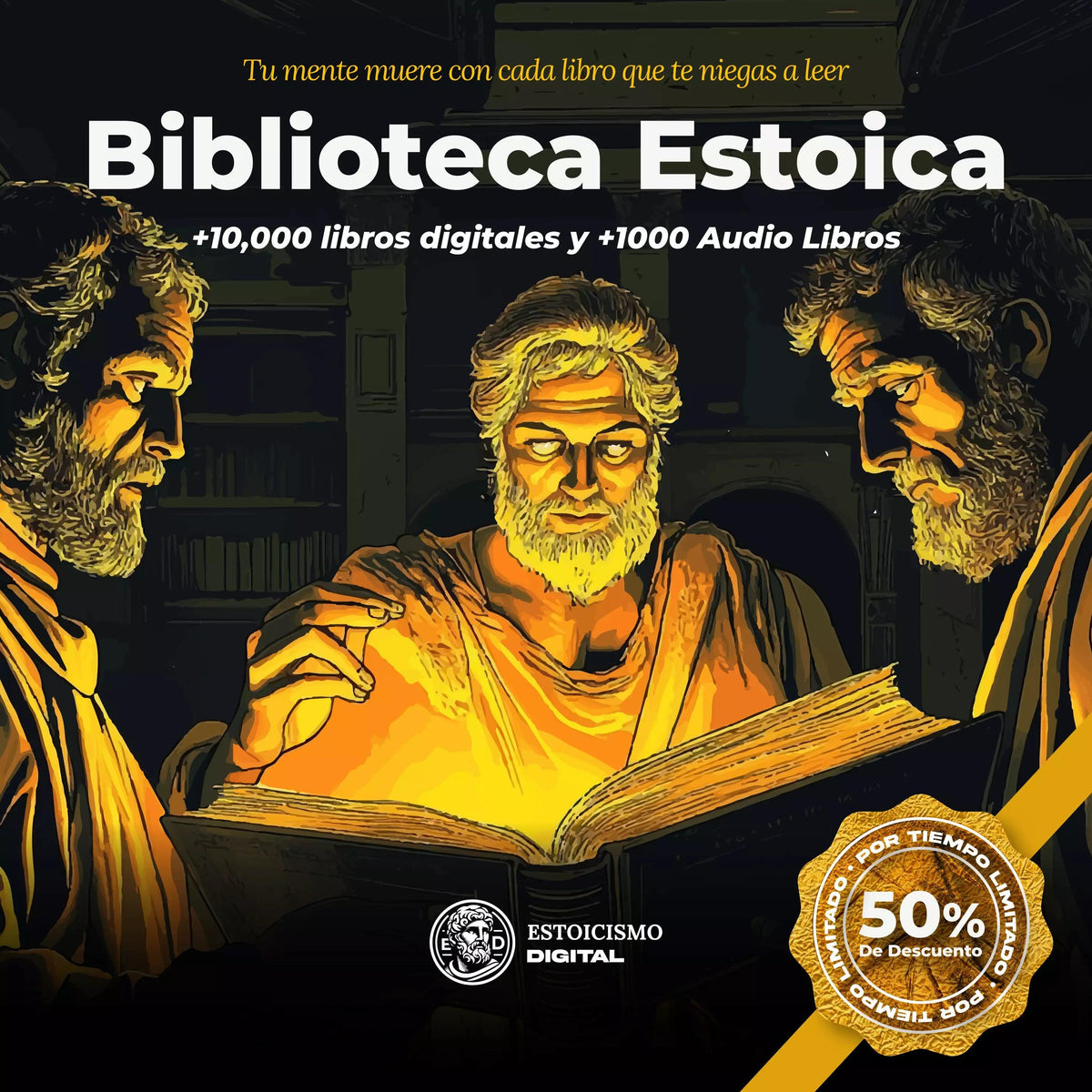 Biblioteca Digital de Estoicismo Digital mostrando colección completa de plantillas Google Sheets disponibles