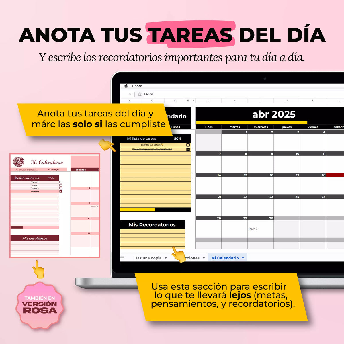 Calendario Automatizado en Google Sheets mostrando vista mensual con eventos y planificación anual (vista 3) — vista 3