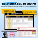 Planificador Gantt en Google Sheets mostrando diagrama de barras con tareas, plazos y responsables de proyecto (vista 2) — vista 2
