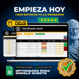 Planificador Gantt en Google Sheets mostrando diagrama de barras con tareas, plazos y responsables de proyecto (vista 4) — vista 4