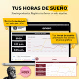 Tracker Fitness en Google Sheets mostrando registro de rutinas semanales, peso y progreso físico con gráficos (vista 3) — vista 3