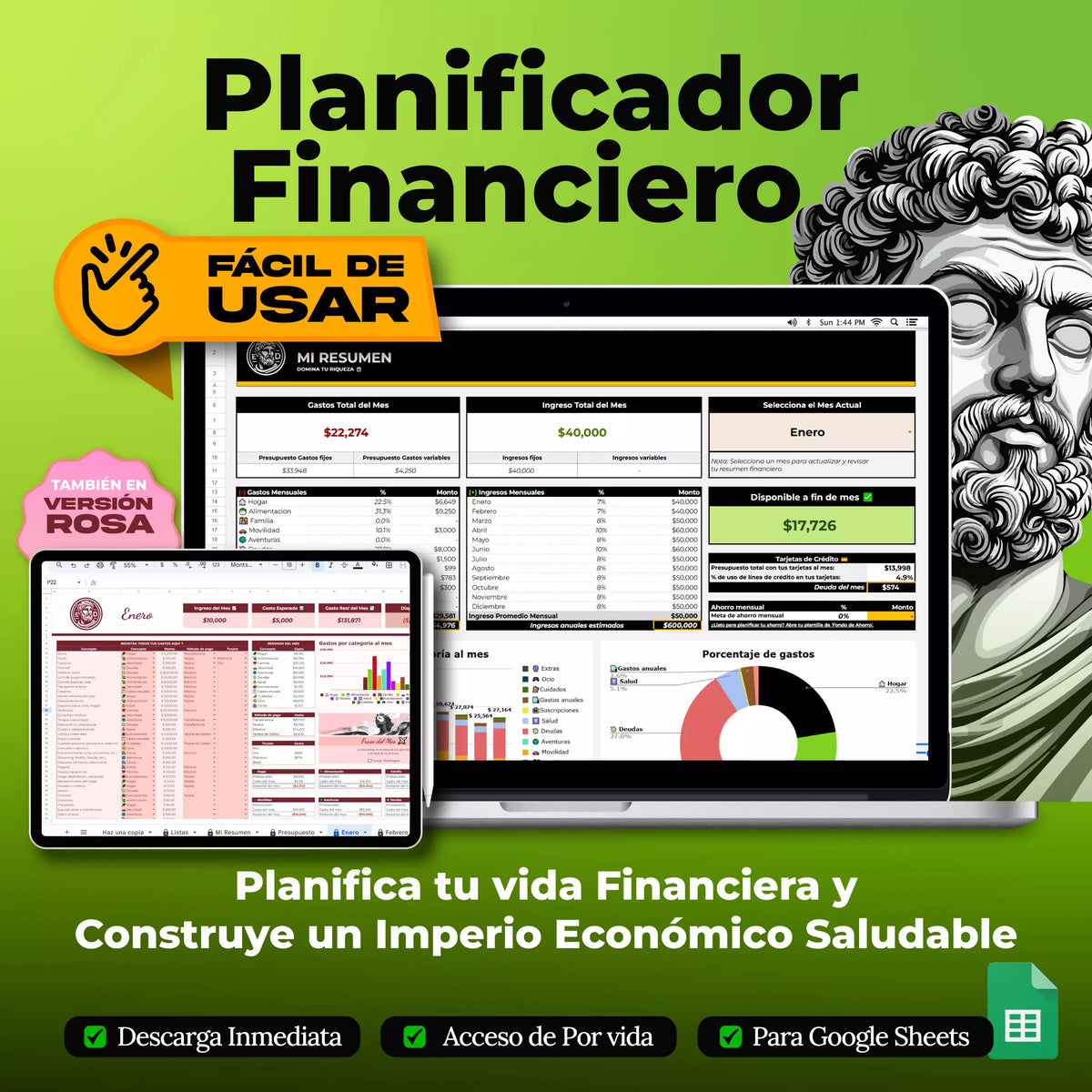 Pack Finanzas - plantillas en Google Sheets para controlar tus finanzas personales (vista 3) — vista 3